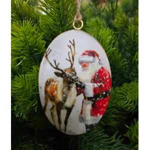 Santa W/Dasher Ornament 2.75x4.25in 1