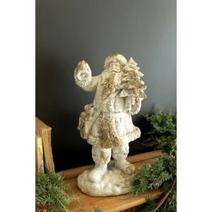 Antique White Faux Concrete Santa 1