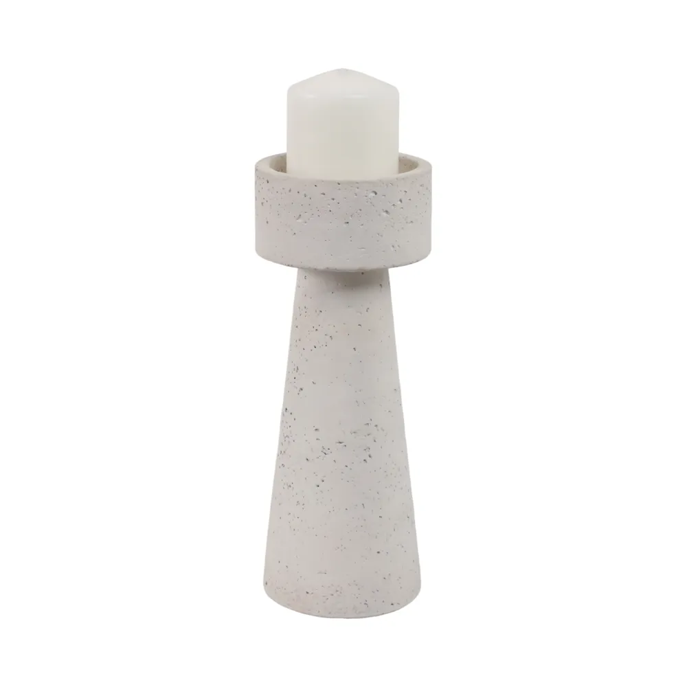 CARLIN WHITE CANDLE HOLDER 12 (IN)