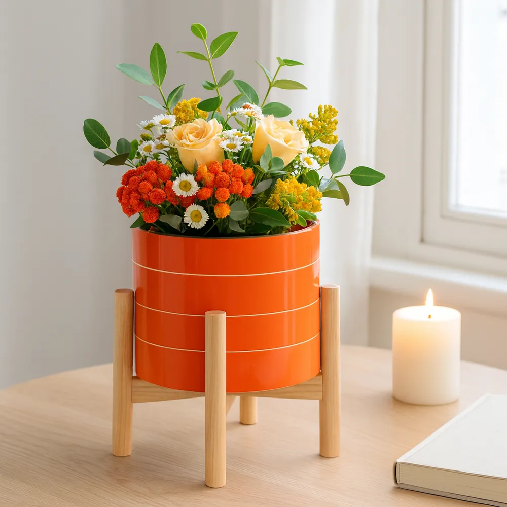 PEYTONFORD ORANGE PLANTER 9 (IN)