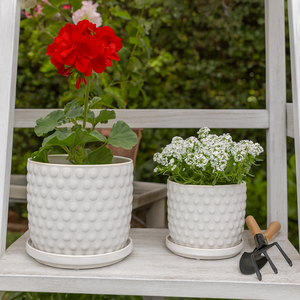 WINTONLAND SET OF 2 WHITE PLANTER 7 (IN) 12
