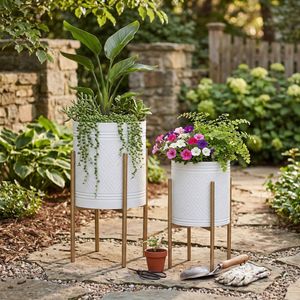 HAYFORDTON SET OF 2 WHITE PLANTER 23 (IN) 12