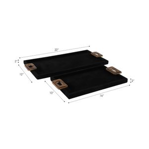 SAMSONFORD SET OF 2 BLACK TRAY 1 (IN) 8