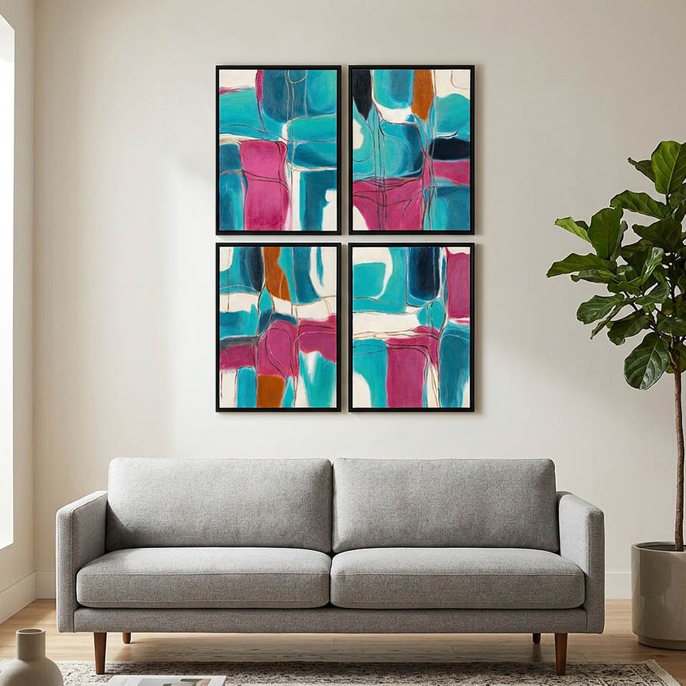 CHILTONROSE SET OF 4 WHITE ART 16 (IN)