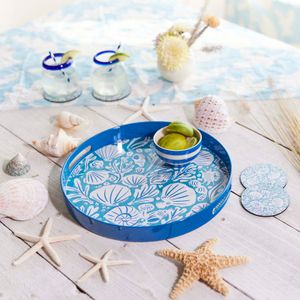 Sea Life  Round Lacquer Serving Tray 3