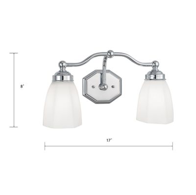 Trevi 17″ Wide 2-Light Vanity Light - Brushed Nickel