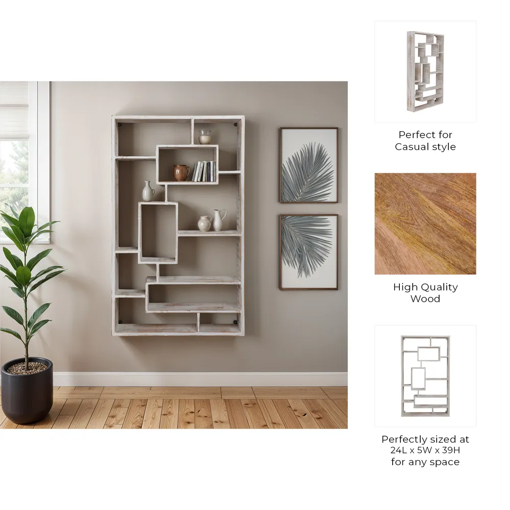 RAFETON WHITE WALL SHELF 39 (IN)