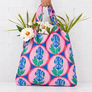 Lucky Iris blu Reusable Shopping Tote Bag 3
