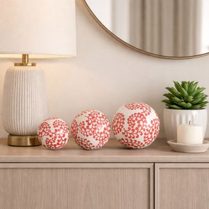 ALBAMILL SET OF 3 RED ORBS 6 (IN) 10