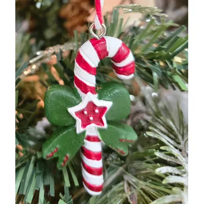 Starlight Candy Cane Resin 1.5x.5x2.5in