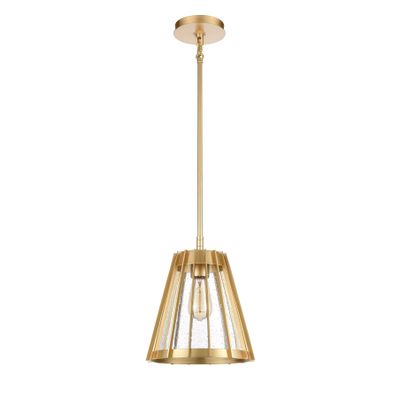 Open Louvers 10″ Wide 1-Light Mini Pendant - Champagne Gold