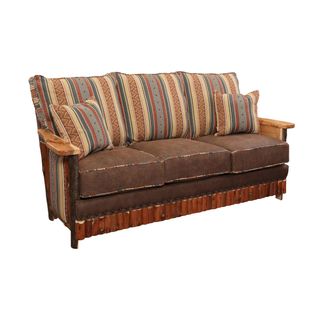 Hickory Log  Shenandoah Sofa - Customer Fabric - Seat:  Fabric TBD;   Backrest:  Fabric TBD
