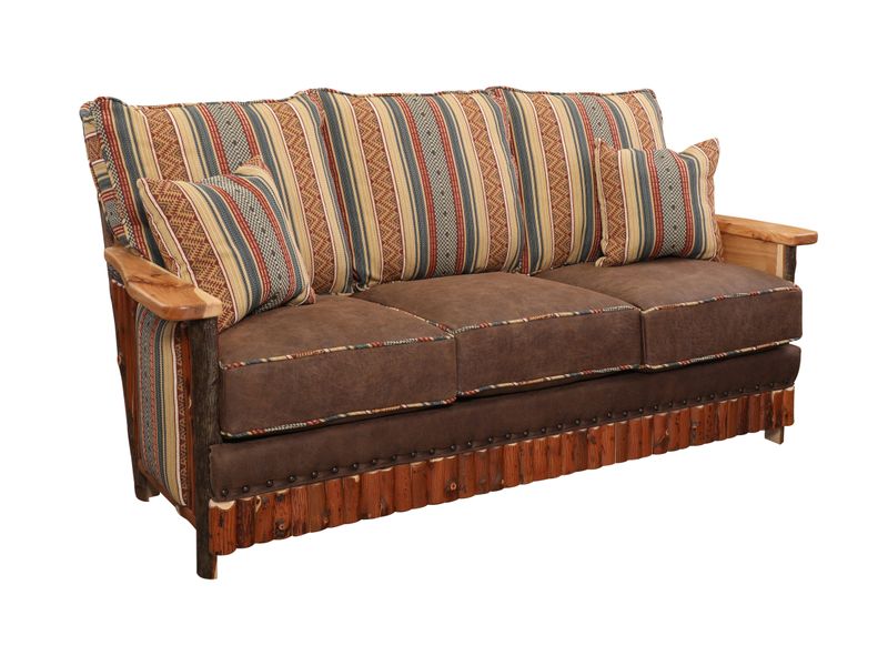Hickory Log  Shenandoah Sofa - Customer Fabric - Seat:  Fabric TBD;   Backrest:  Fabric TBD 2
