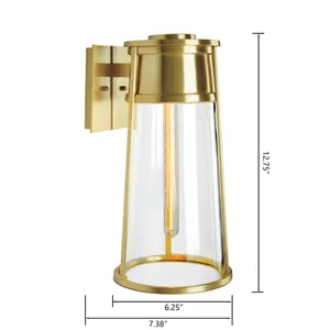 Cone 12.75'' High 1-Light Outdoor Sconce - Satin Brass 2