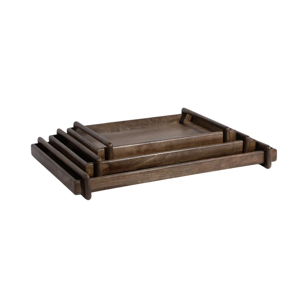 GIFFORDHOLM SET OF 3 BROWN TRAY 3 (IN)