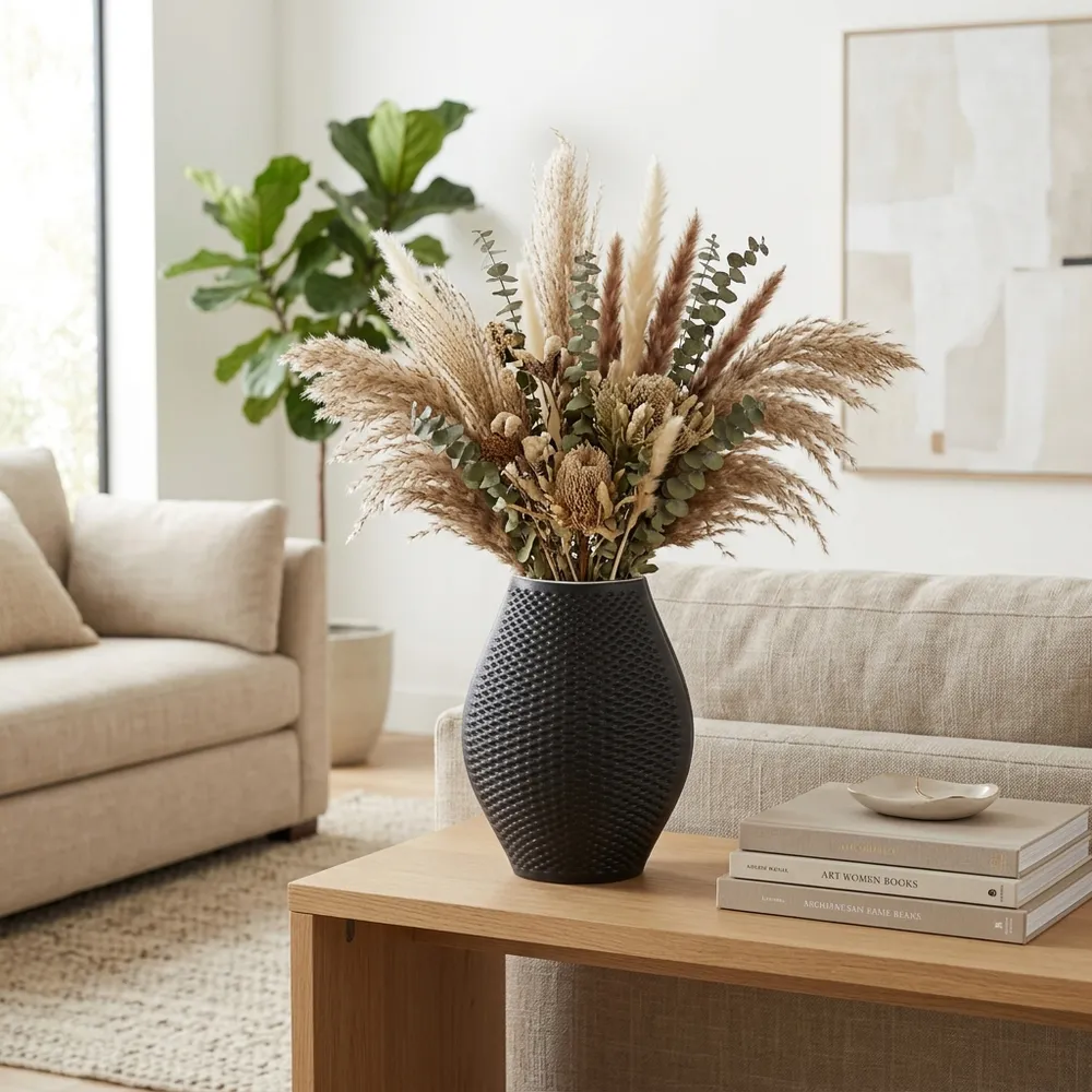SKYLERSIDE BLACK VASE 11 (IN)