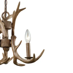 Elk 18'' Wide 3-Light Chandelier - Wood Tone 4