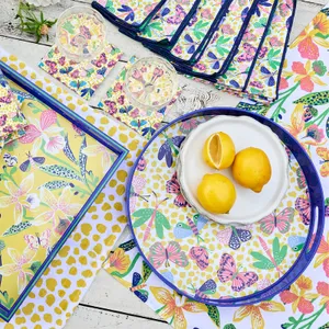 Bloom & Flutter Round Lacquer Serving Tray 3