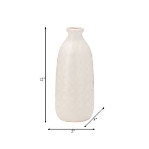 CER, 12" CIRCLES VASE, BEIGE 8