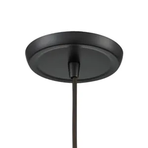 Hammered Glass 5'' Wide 1-Light Mini Pendant - Oil Rubbed Bronze with Aqua 3