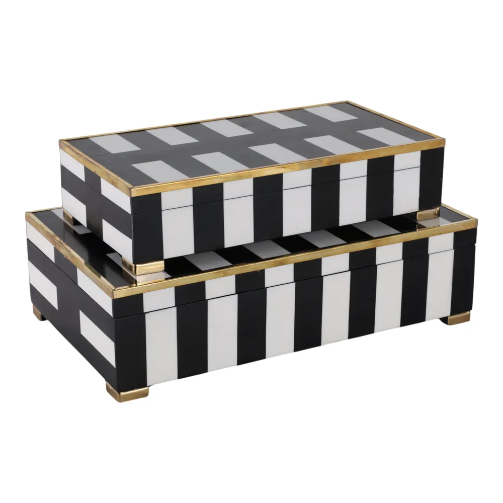 SKYERUN SET OF 2 BLACK BOXES 4 (IN)
