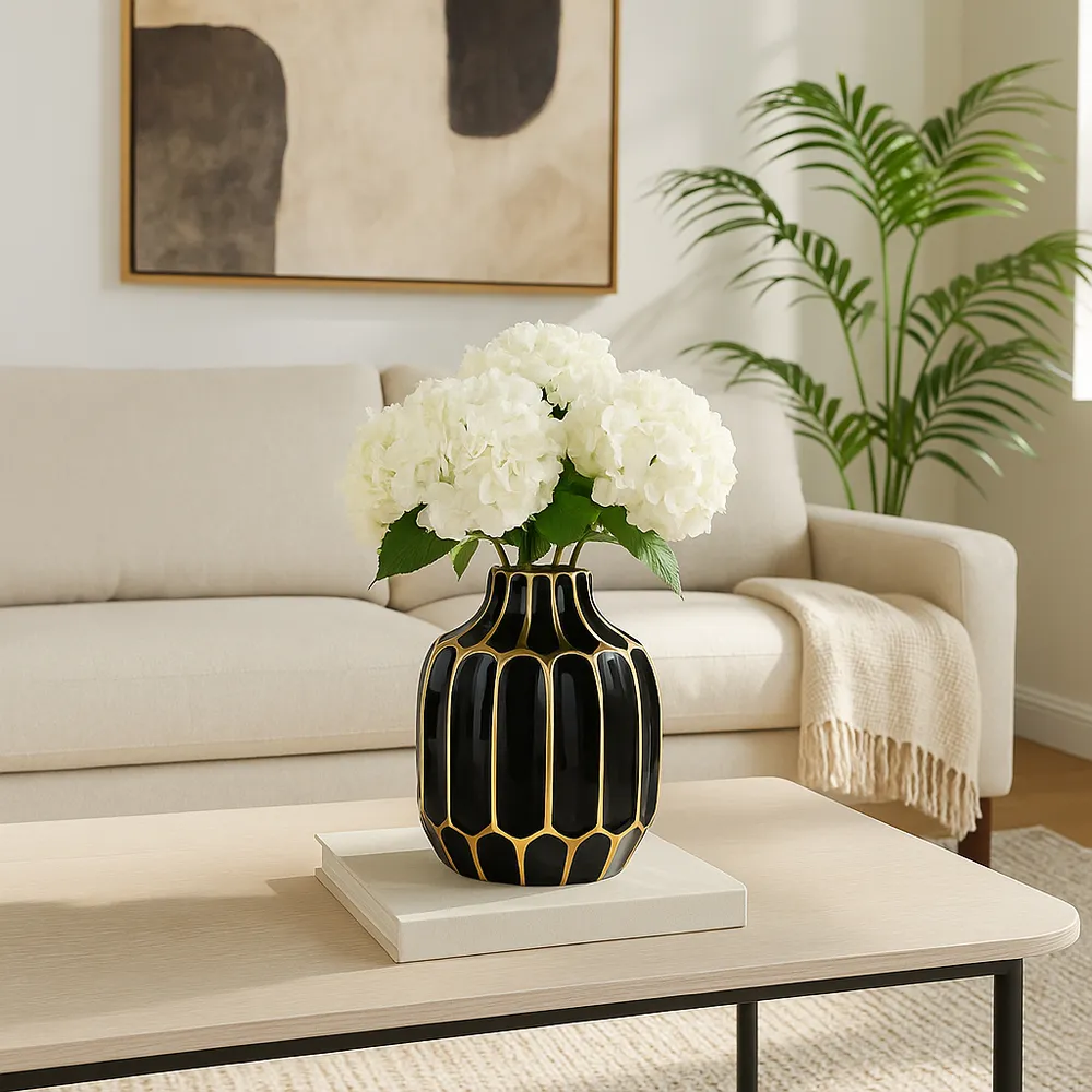 CALVINHAM BLACK VASE 8 (IN)