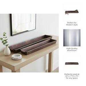 HELTONBROOK SET OF 2 SILVER TRAY 3 (IN) 9