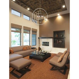 Geosphere 36'' Wide 7-Light Chandelier - Polished Nickel 5
