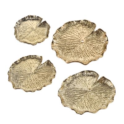 Lilypad Dimensional Wall Art - Set of 4 Gold