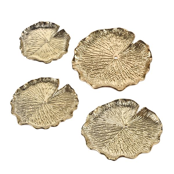 Lilypad Dimensional Wall Art - Set of 4 Gold