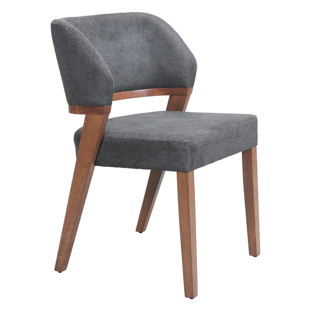 Sunobu Dining Chair Azure Gray & Walnut