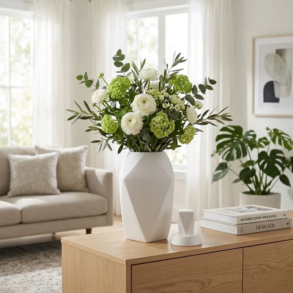 HALTONWORTH WHITE VASE 19 (IN)