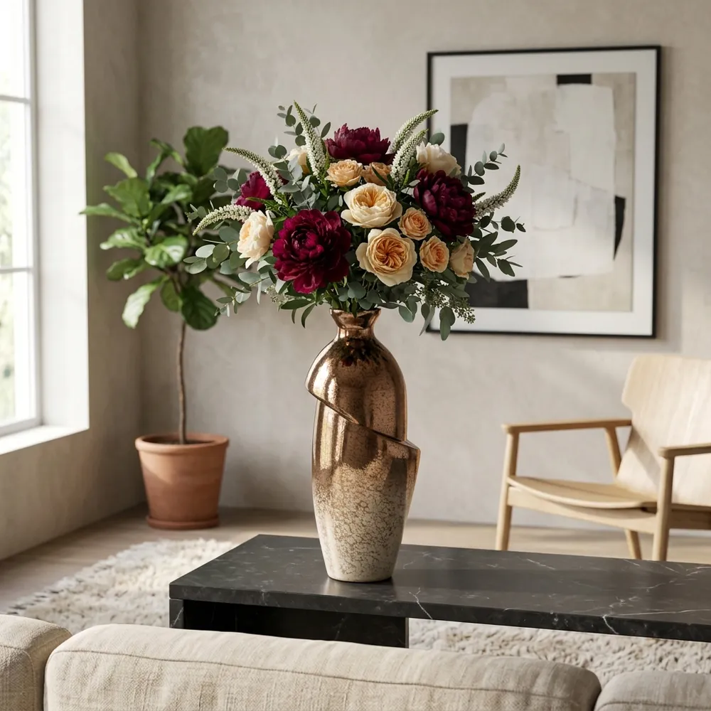 NASHCLIFF BRONZE GLASS VASE 16 (IN)