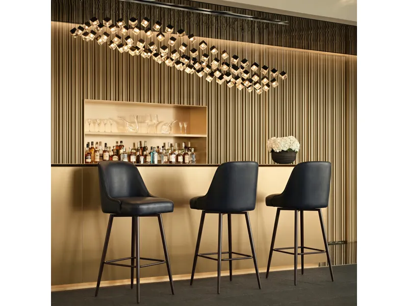 Keppel Swivel Barstool Black & Bronze 2