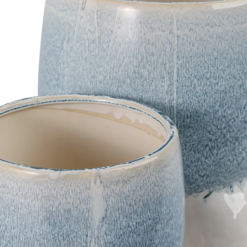 GALESHAW SET OF 2 BLUE PLANTER 11 (IN)