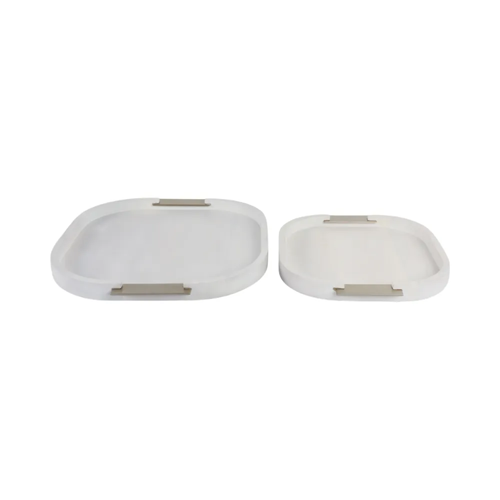 HOBARTSIDE SET OF 2 WHITE TRAY 2 (IN)