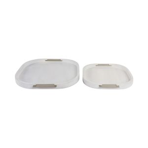 HOBARTSIDE SET OF 2 WHITE TRAY 2 (IN) 4