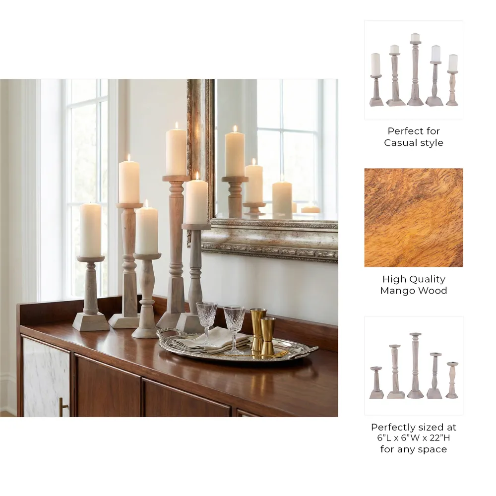MERCERMOOR SET OF 5 BROWN CANDLESTICK 22 (IN)