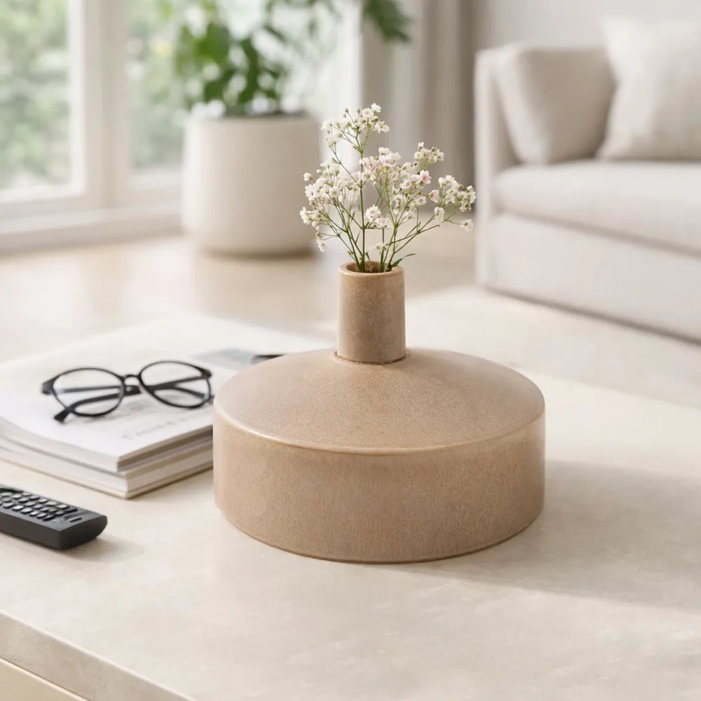 ROCKMILL BROWN VASE 7 (IN)