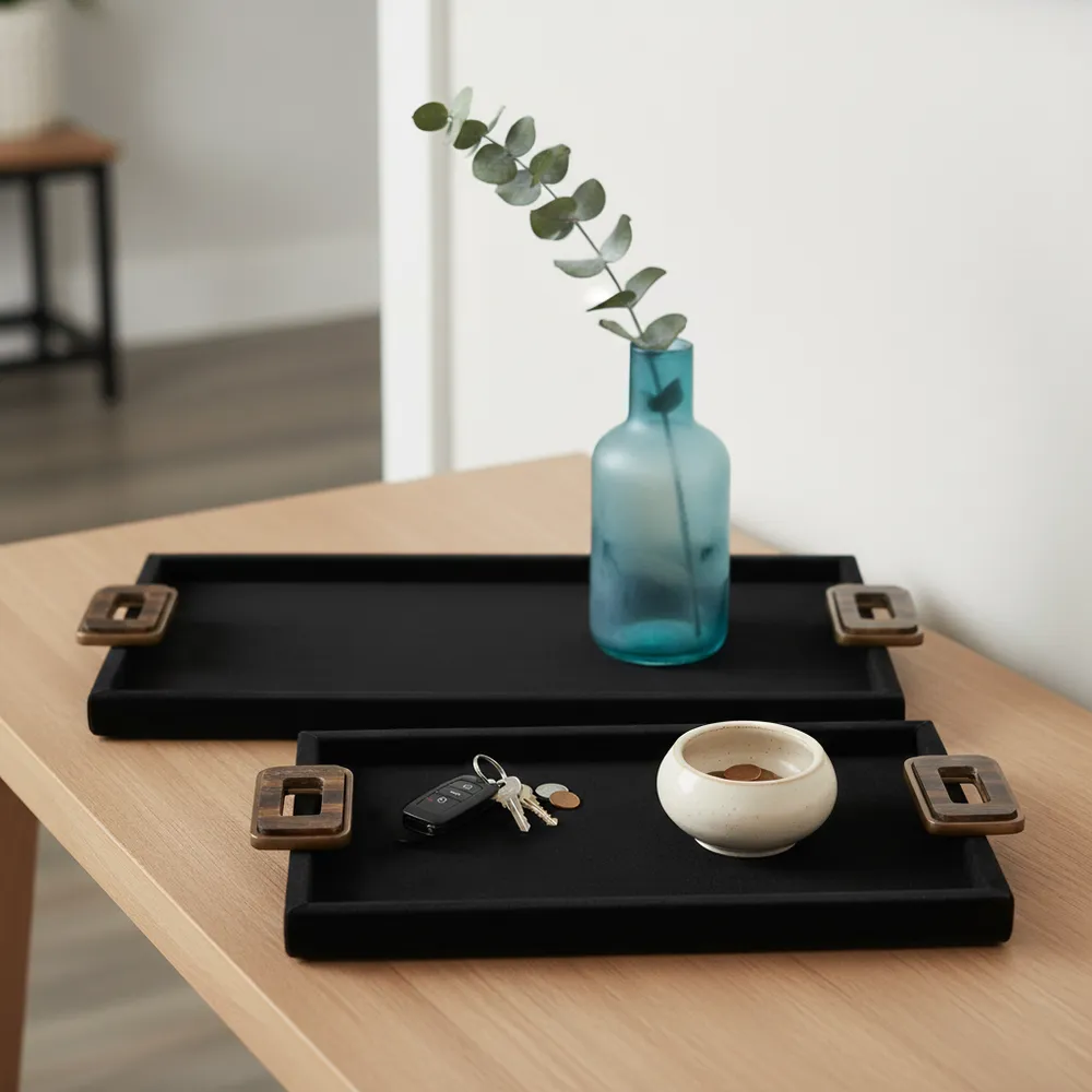 SAMSONFORD SET OF 2 BLACK TRAY 1 (IN)