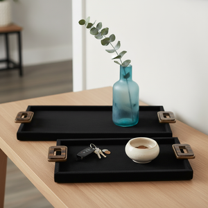 SAMSONFORD SET OF 2 BLACK TRAY 1 (IN) 2