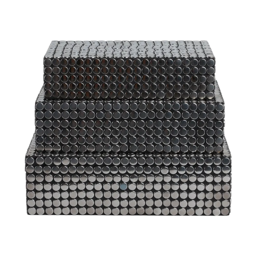 BLAINEMOOR SET OF 3 BLACK BOXES 4 (IN)