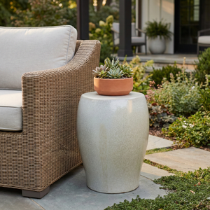 BAKERSIDE IVORY GARDEN STOOL 19 (IN) 12