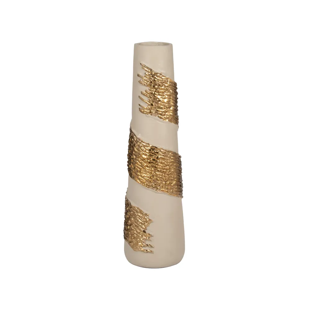 GREERWAY WHITE GLASS VASE 18 (IN)