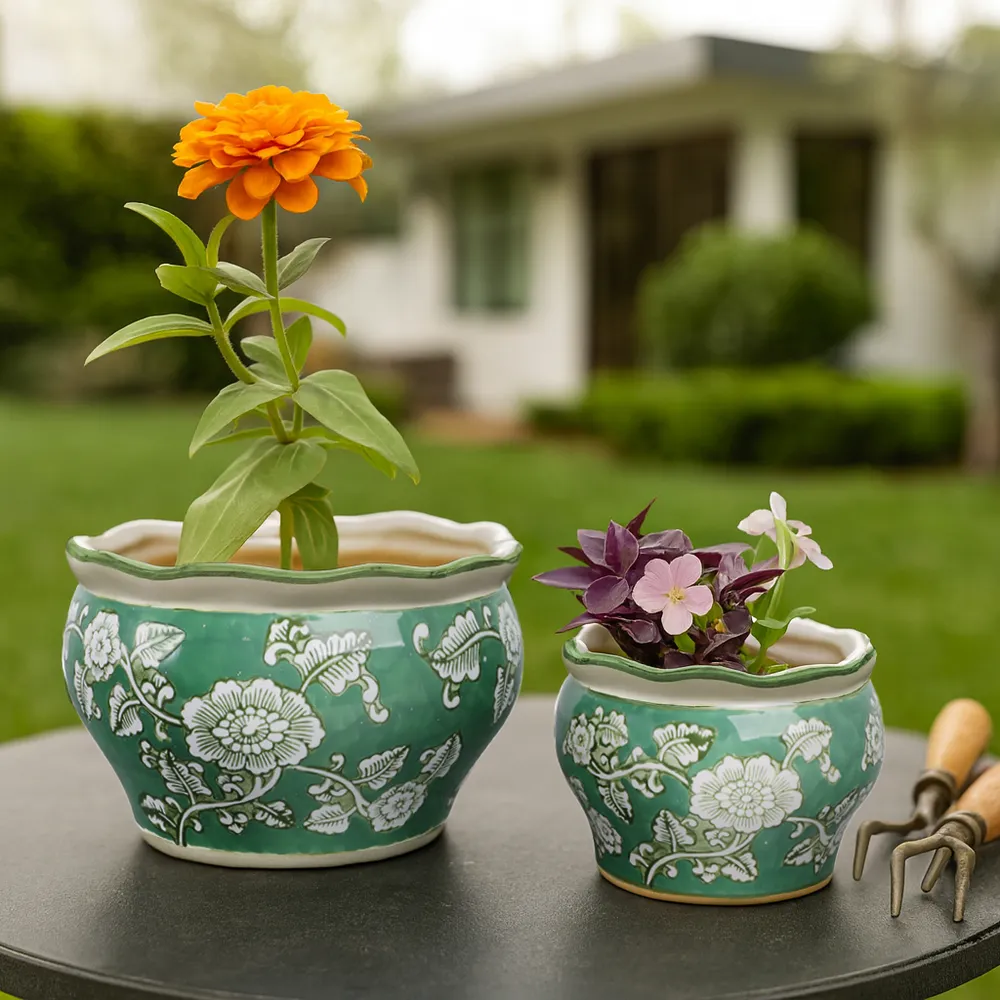 WATSONCLIFF SET OF 2 GREEN PLANTER 5 (IN)