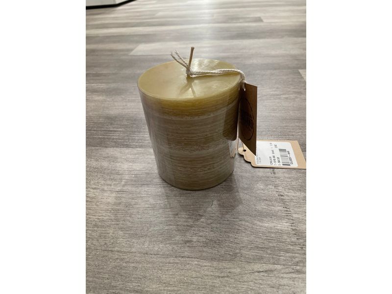 4.5" Brushed Pillar Candle, Tan 1