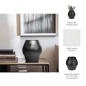SHAWRUN BLACK VASE 16 (IN) 10