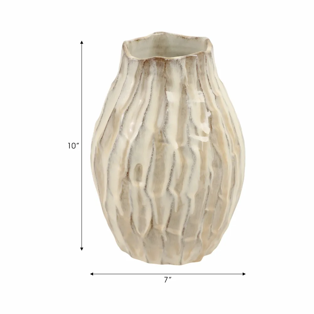 CROSBYLEY CREAM VASE 10 (IN)