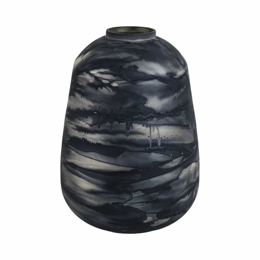 CLYDEBURN BLUE GLASS VASE 12 (IN)