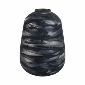 CLYDEBURN BLUE GLASS VASE 12 (IN) 4